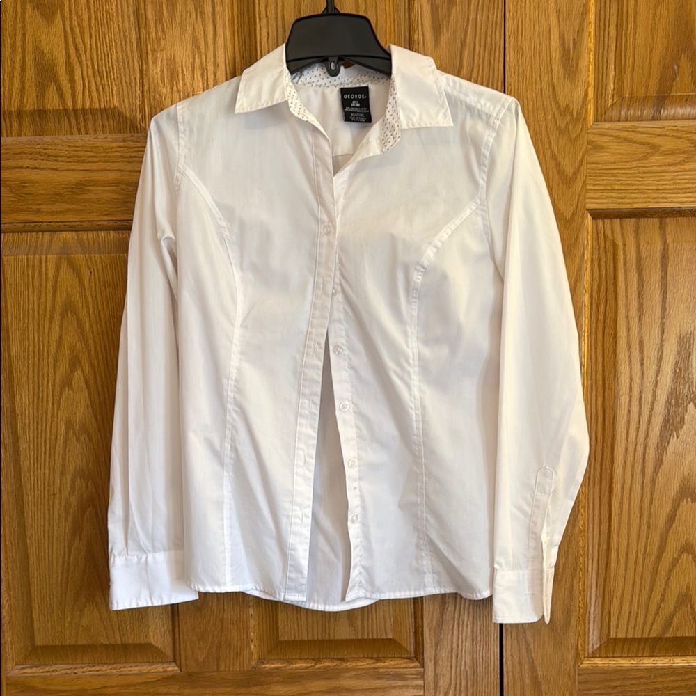 George White Blouse Elegant Top with Subtle Texture
